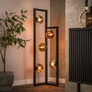 Vloerlamp Miro 5-lichts hoek charcoal