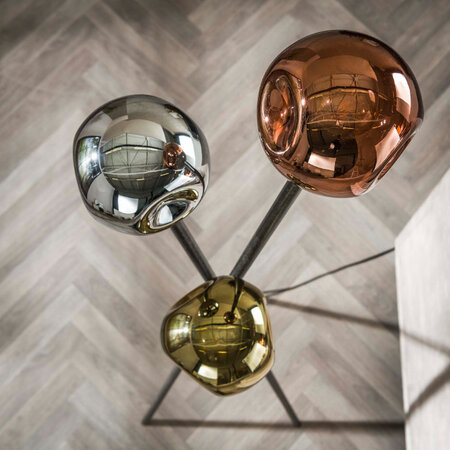 BelaLuz Moderne Design vloerlamp Miro 3-lichts met gekleurde glazen