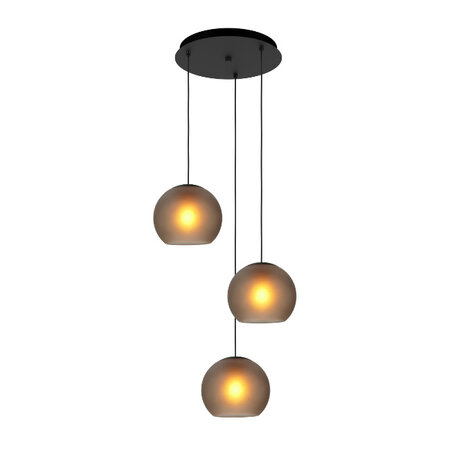 Stars of Light Industriële hanglamp Arangona 3-lichts getrapt zwart