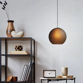 Hanglamp Arangona 1-lichts  zwart mat glas