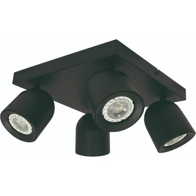 Opbouwspot Solare 4-lichts zwart