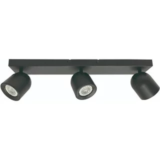 Opbouwspot Solare 3-lichts balk zwart