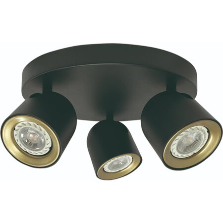 Freelight Moderne opbouwspot Solare 3-lichts rond zwart