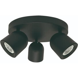 Opbouwspot Solare 3-lichts zwart rond