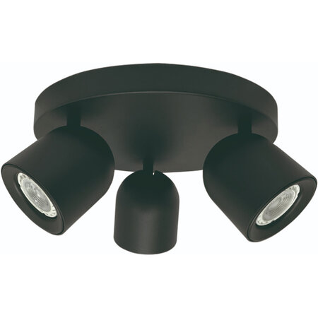 Freelight Moderne opbouwspot Solare 3-lichts rond zwart