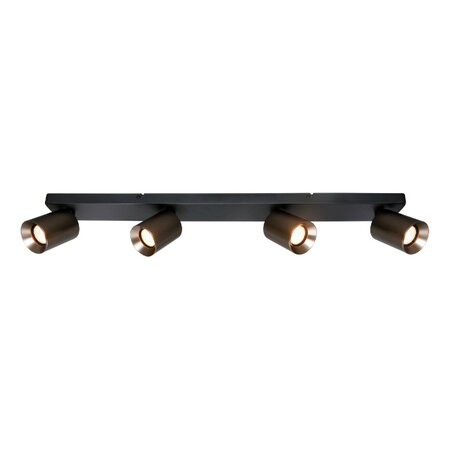 Freelight Moderne Industriële opbouwspot Strano 4-lichts balk gun metal