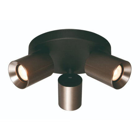 Freelight Moderne Industriële opbouwspot Strano rond 3-lichts gun metal