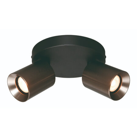 Freelight Industriële opbouwspot Strano 2-lichts gun metal