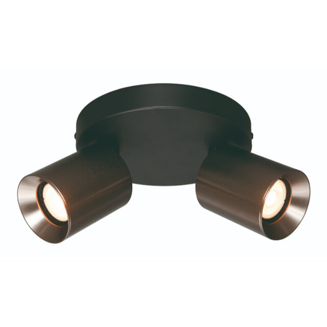 Opbouwspot Strano 2-lichts gunmetal