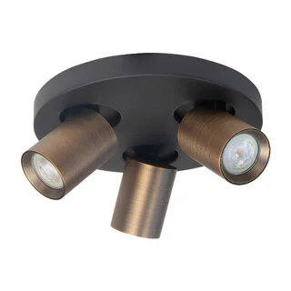 Opbouwspot Oliver 3-lichts zwart/brons