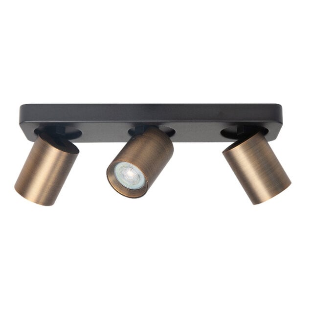 Opbouwspot Oliver 3-lichts zwart brons