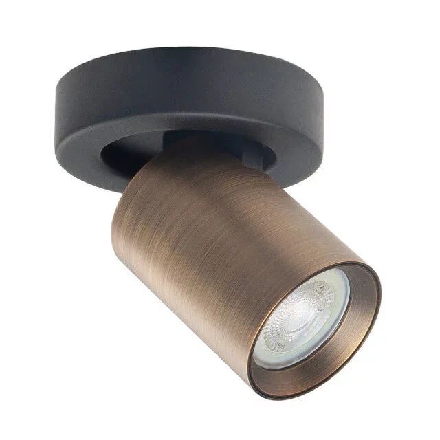 Opbouwspot Oliver 1-lichts zwart brons