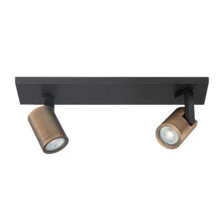 Opbouwspot Halo 2-lichts zwart brons