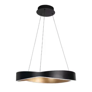 Hanglamp Onda 1-lichts zwart goud