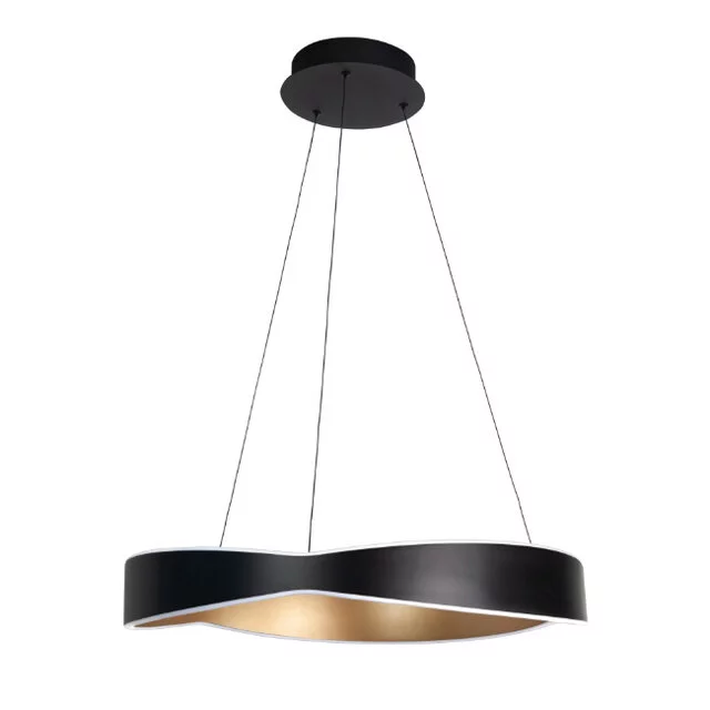 Hanglamp Onda 1-lichts zwart goud