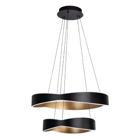 Highlight Modern Industrieel Onda hanglamp Ø60 cm en Ø40 cm zwart goud