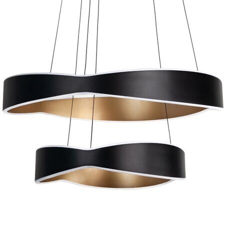Highlight Modern Industrieel Onda hanglamp Ø60 cm en Ø40 cm zwart goud