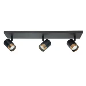 Highlight Modern Industrieel opbouwspot Savona 3-lichts balk zwart brons