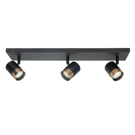 Highlight Modern Industrieel opbouwspot Savona 3-lichts balk zwart brons