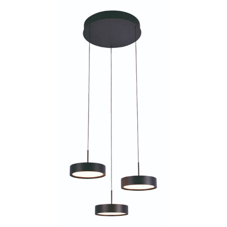 Freelight Moderne hanglamp Alieno 3-lichts getrapt zwart