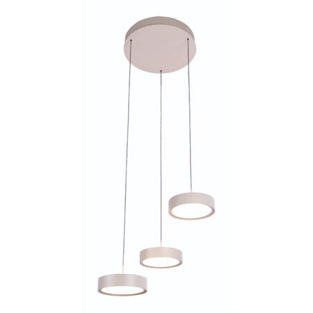 Freelight Modern Scandinavisch Hanglamp Alieno 3-lichts getrapt crème