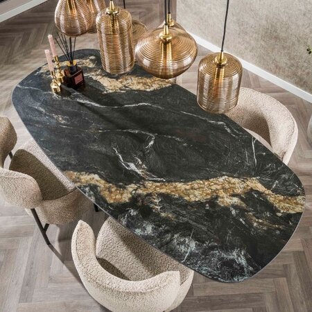 BelaLuz Modern Hotel Chique eetkamertafel Polaris 180 cm deens ovaal