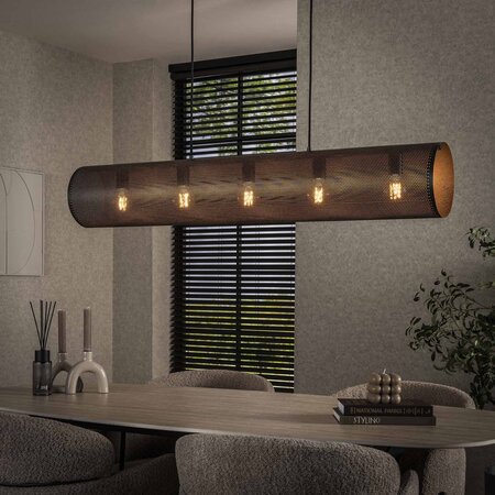 BelaLuz Industriële hanglamp Grid 5-lichts charcoal