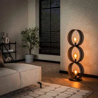 Vloerlamp Pluto 3-lichts charcoal
