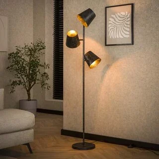 Vloerlamp Tigris 3-lichts charcoal