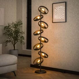 Vloerlamp Hera 8-lichts charcoal
