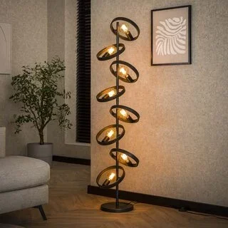 Vloerlamp Hera 8-lichts charcoal