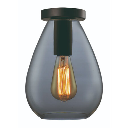 Freelight Hotel Chique plafondlamp Dorato 1-lichts zwart met smoke glas