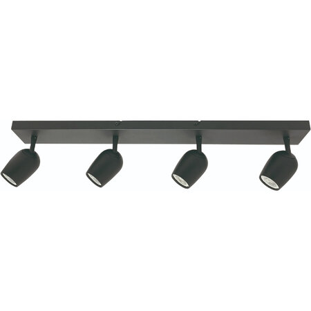 Freelight Modern Industrieel opbouwspot Trova 4-lichts zwart