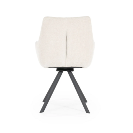 By-Boo Modern Scandinavisch eetkamerstoel Bliss beige met armleuning