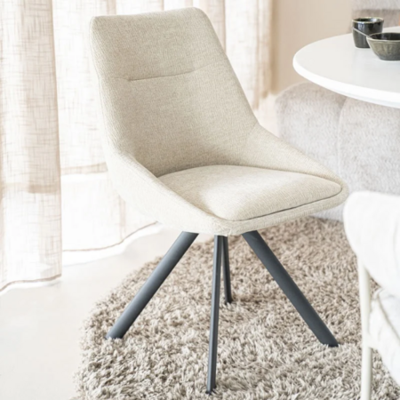 By-Boo Modern Scandinavisch eetkamerstoel Bliss beige
