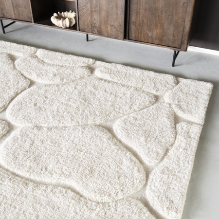 By-Boo Scandinavisch Japandi vloerkleed Kala 160 x 230 cm Ivoor