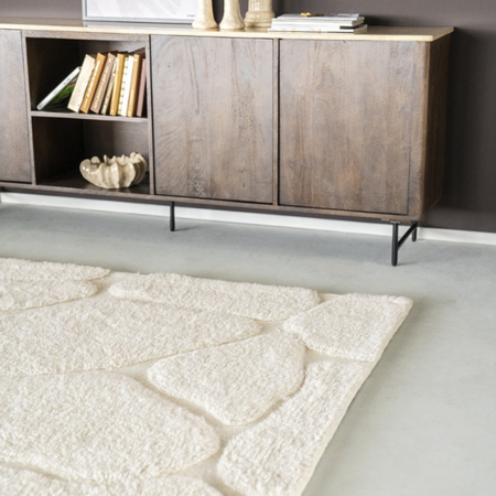 By-Boo Scandinavisch Japandi vloerkleed Kala 160 x 230 cm Ivoor