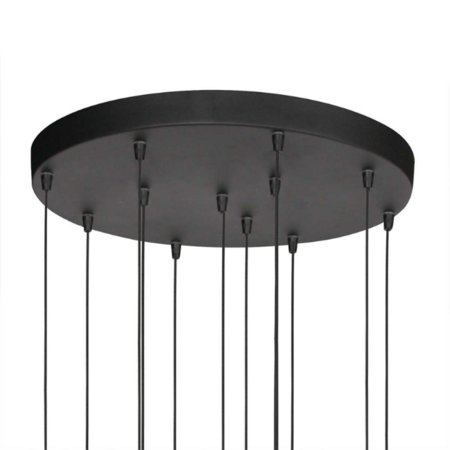 Steinhauer Modern Hotel Chique hanglamp Bollique 12-lichts zwart met smoke glas