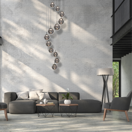 Steinhauer Modern Hotel Chique hanglamp Bollique 12-lichts zwart met smoke glas