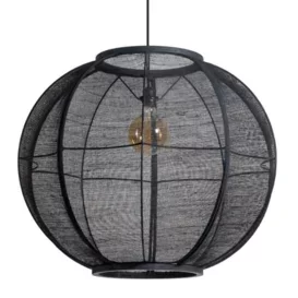 Hanglamp Fabric 1-lichts zwart Ø78 cm