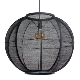 Hanglamp Fabric 1-lichts zwart Ø78 cm