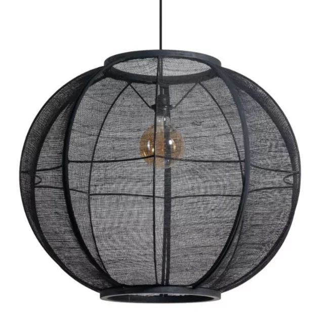 Hanglamp Fabric 1-lichts zwart Ø78 cm
