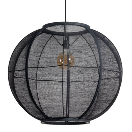 ETH Oosterse hanglamp Fabric 1-lichts Ø68 cm zwart