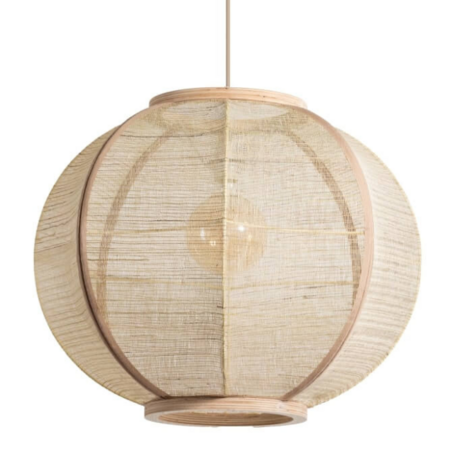 ETH Japandi hanglamp Fabric 1-lichts Ø58 cm zand