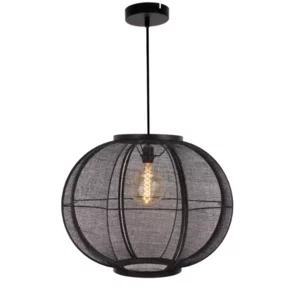 ETH Oosterse hanglamp Fabric 1-lichts Ø88 cm zwart