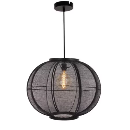 ETH Oosterse hanglamp Fabric 1-lichts Ø88 cm zwart