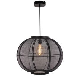Hanglamp Fabric 1–lichts zwart Ø48 cm