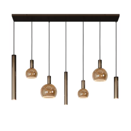 Ztahl Moderne hanglamp Riva 7-lichts 145 cm platinum