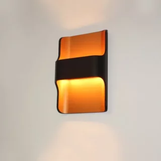 Wandlamp Dallas 2-lichts zwart goud