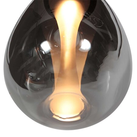 Steinhauer Design modern hanglamp Glimsy 1-lichts zwart met smoke glas